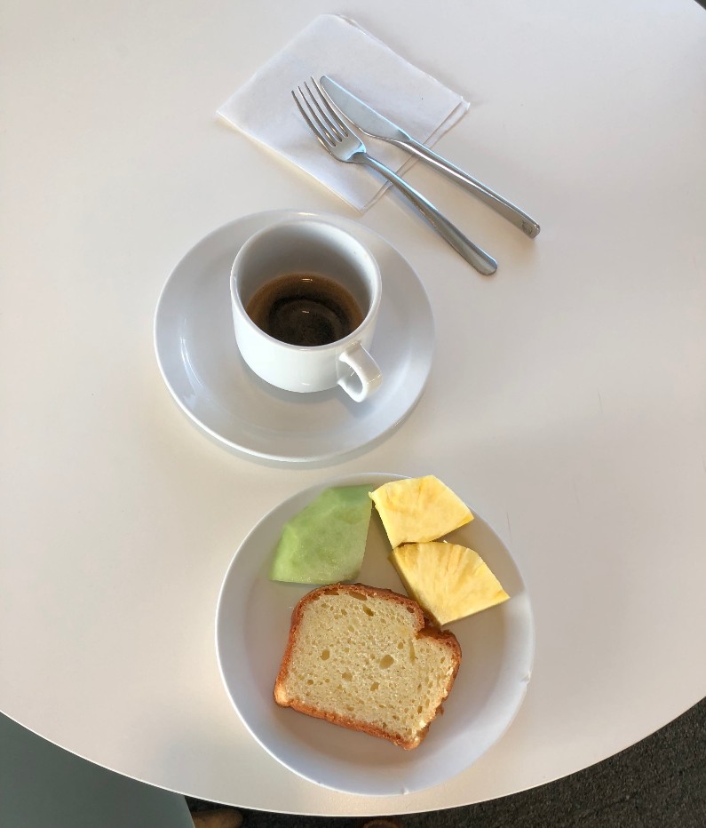 Coffee and Fruit Air France Lounge SFO